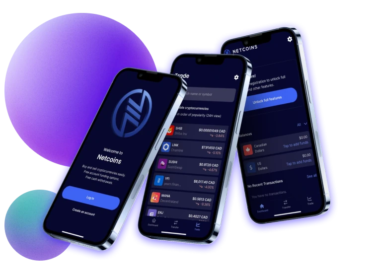 Netcoins mobile app